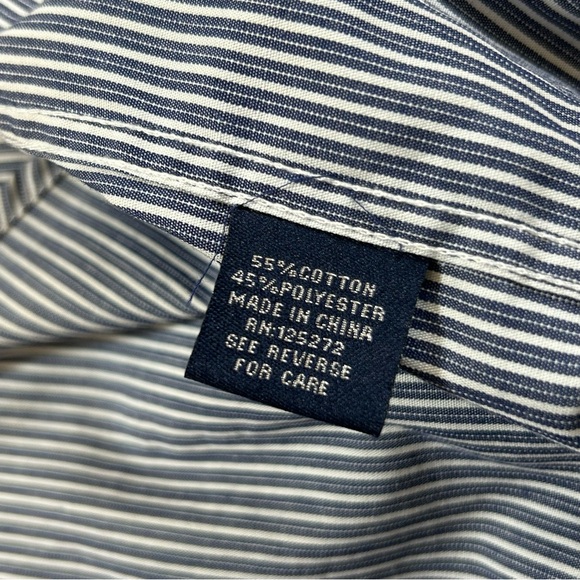 Bogari Men's Button Up Blue And White Striped Plaid Cuffs Size Extra Large Italy - Picture 8 of 9